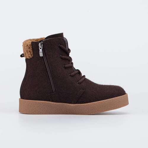 857017-41 Коричневые валенки-ботинки женские	, фото №2