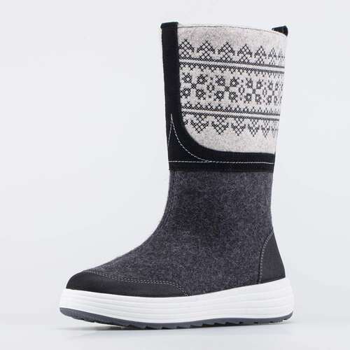 867127-42 Женские валенки с вышивкой серый, фото №1