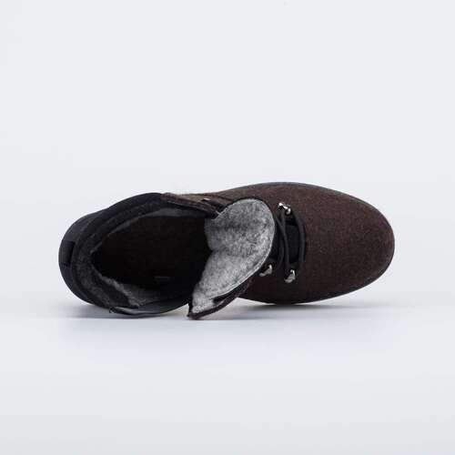 957029-42 Валенки-ботинки на шнурках коричневый, фото №4