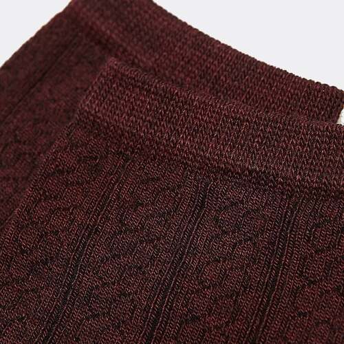 07842307-20 Теплые носки с ажурной вязкой бордовый, фото №3